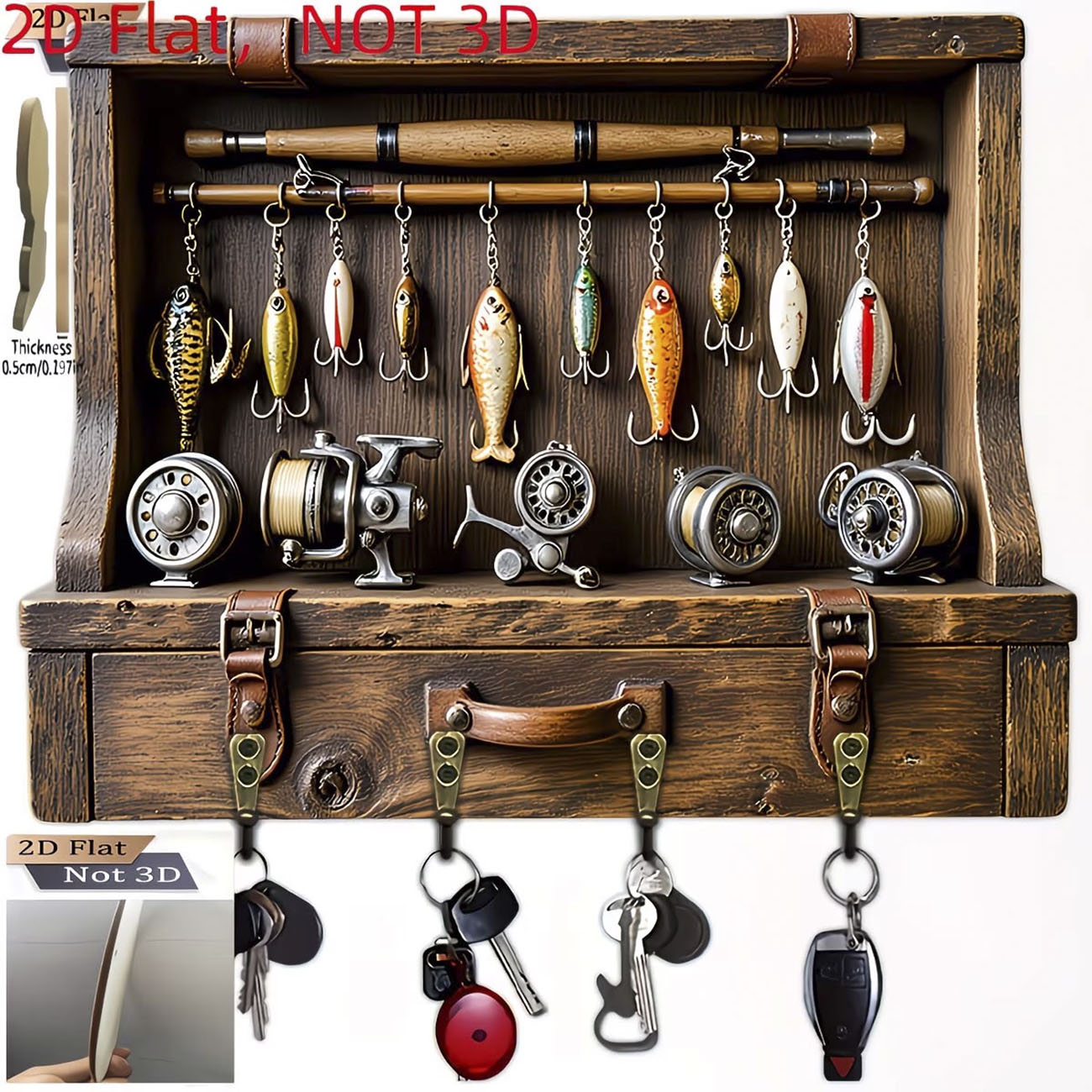 Fly Reel - Suporte de Chaves Vintage com Design